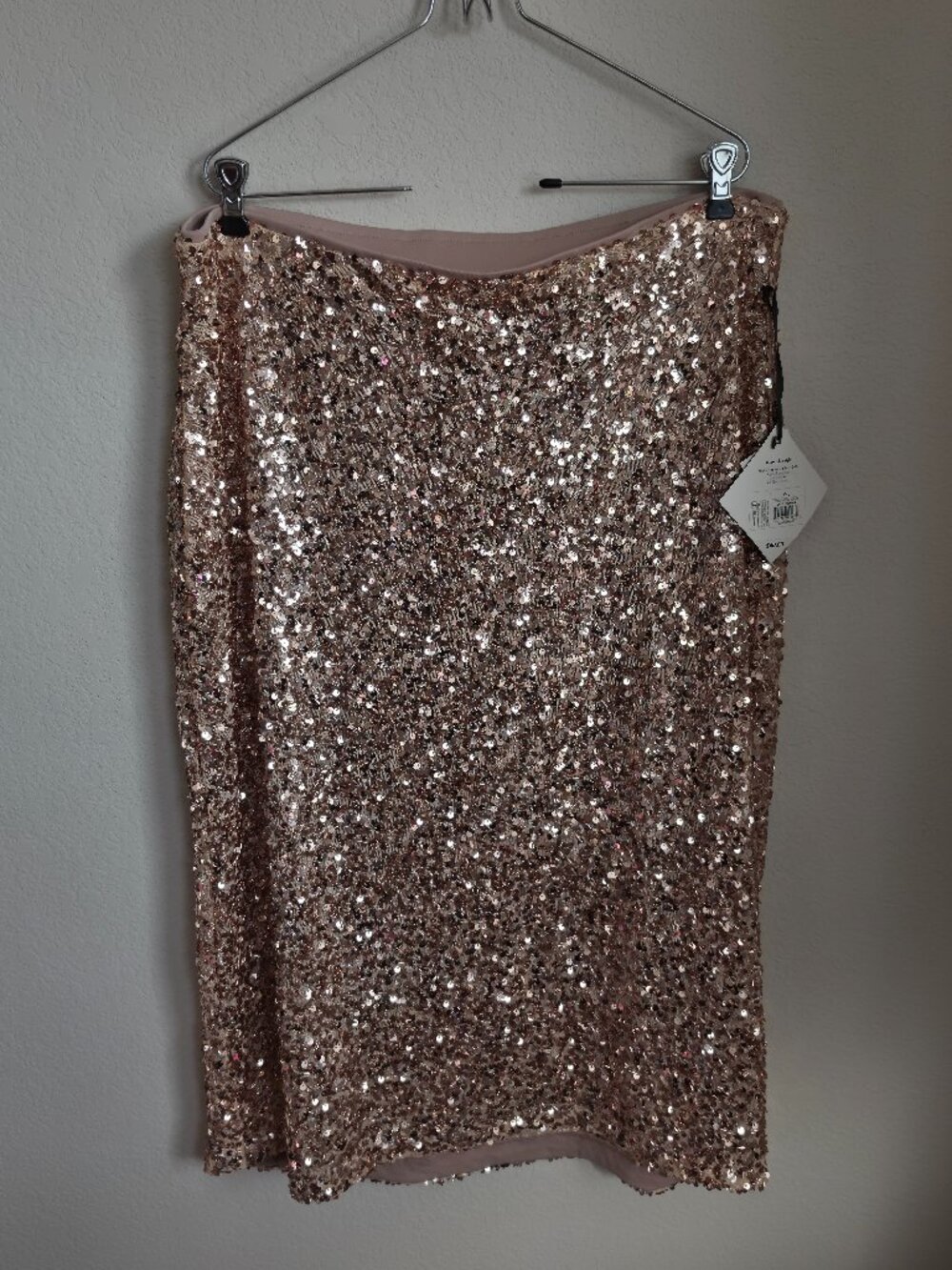 Ava & Viv Rose Gold Sequin Midi Skirt NWT XXL